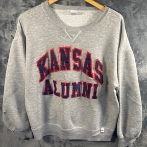 VTG 90s Russell Athletic Kanas Alumni Crewneck Sweatshirt Men’s L Gray USA!